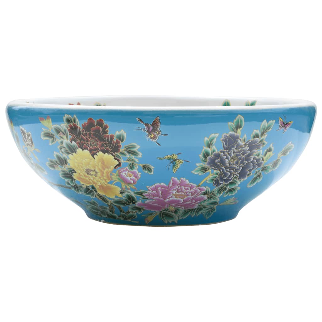 Umywalka Nablatowa Ceramiczna Okrągła Wielokolorowa do Łazienki 41 cm