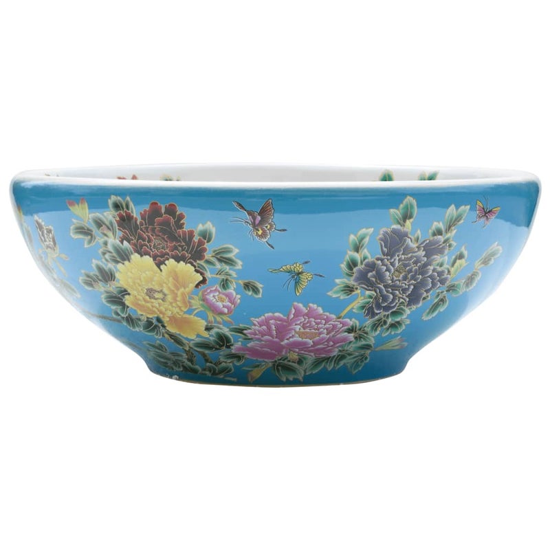 Umywalka Nablatowa Ceramiczna Okrągła Wielokolorowa do Łazienki 41 cm