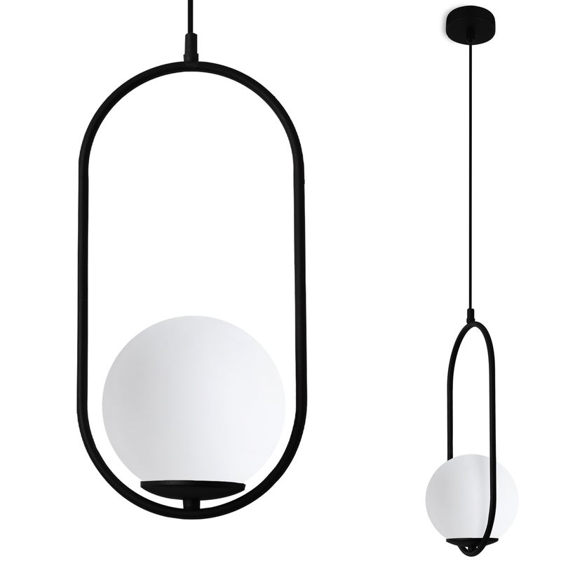 Lampa sufitowa wisząca Light Home LH Luna 1x E14 biały/czarny