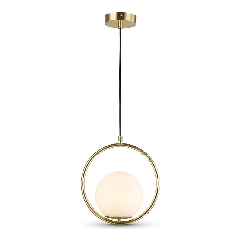BARCELONA LED Lampa Wisząca HELGA E27 w Stylu Skandynawskim, Nowoczesna Lampa Sufitowa z Aluminium ze Złotym Wnętrzem, Oświetlenie do Salonu, Kuchni