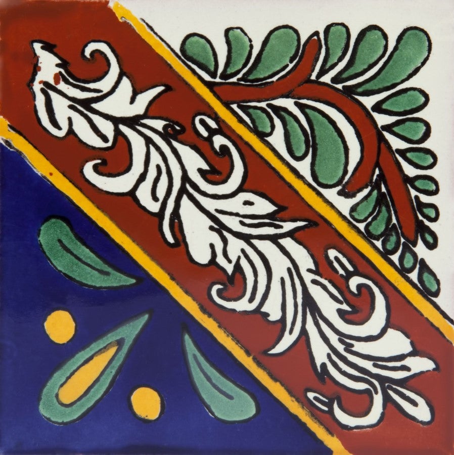 Meksykańskie płytki ceramiczne Zandra – 30 unikalnych dekoracyjnych płytek ściennych z motywami 10,5x10,5 cm do łazienki, prysznica, kuchni
