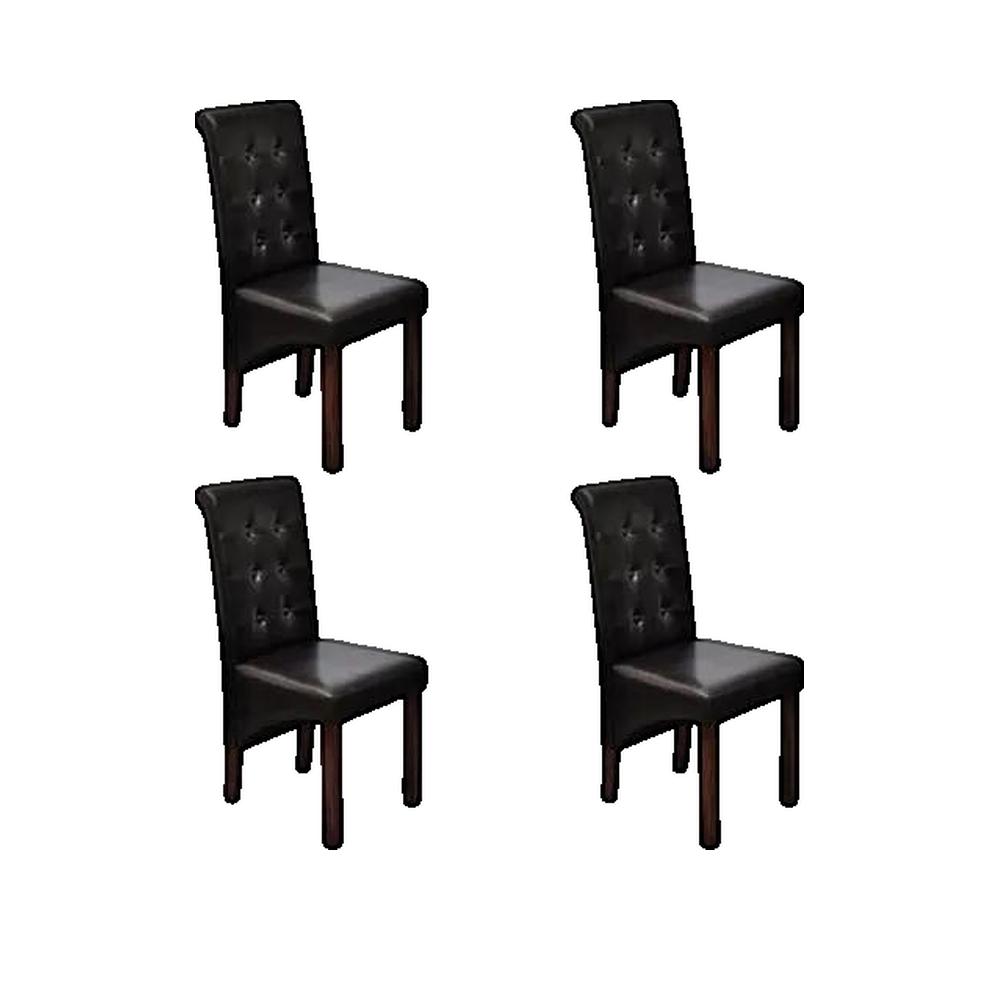 Krzesła do jadalni vidaxl zestaw 4 Brązowe skóra syntetyczna ergonomiczne