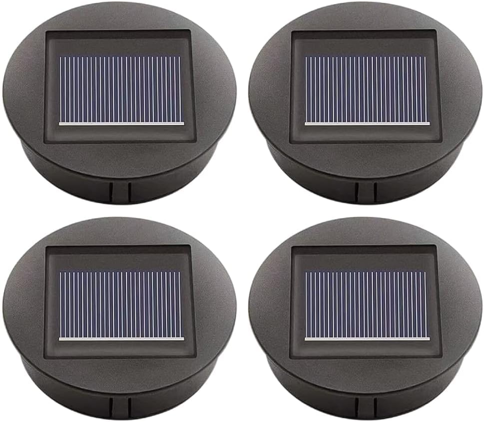 Zestaw 4 wymiennych lamp solarnych z żarówkami LED – stopień wodoodporności IP65 – automatyczne oświetlenie po 6–12 godzinach – łatwa instalacja