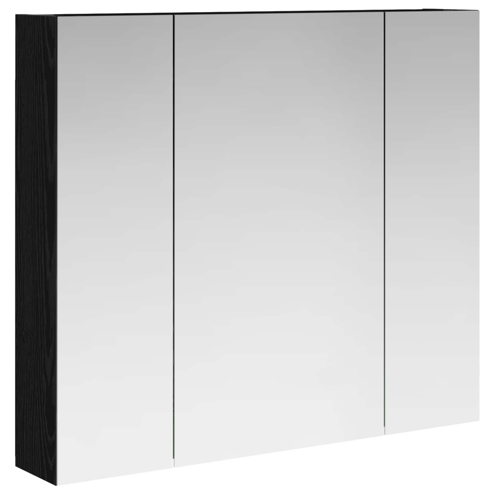 Szafka z lustrem do łazienki Czarny Dąb 80 x 14.5 x 70 cm