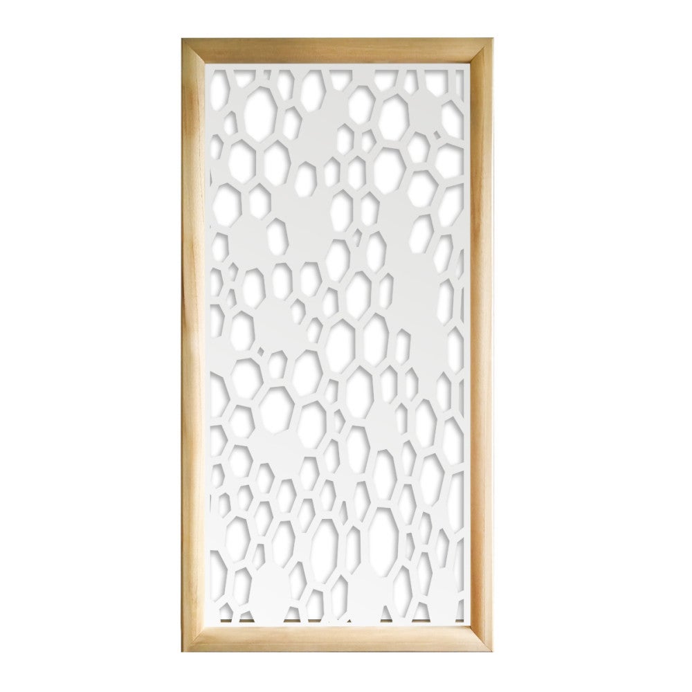 BEEHIVE - Prostokątne moduły dekoracyjne z drewna i PVC - Rozmiar 47x94 cm - Grubość 47 mm - Kolor wewnętrzny BIAŁY