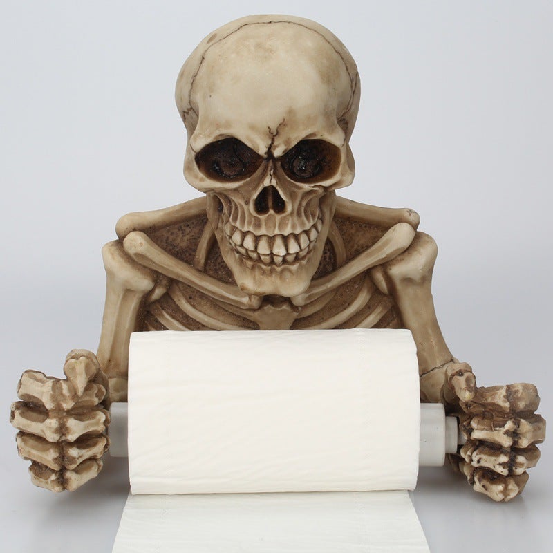 Uchwyt na papier toaletowy, dekoracja z rolki papieru toaletowego w kształcie szkieletu, ścienny uchwyt na papier toaletowy do łazienki i kuchni