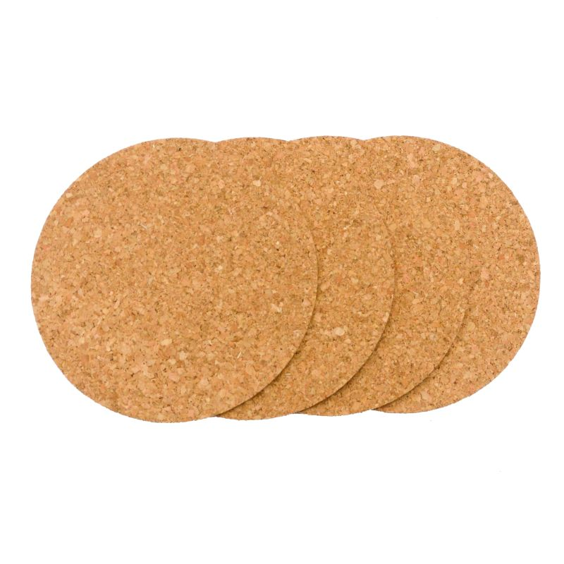 Podkładka korkowa okrągła pod talerz garnek 143 mm grubość 3 mm komplet 4 sztuki