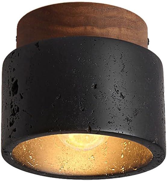 Żyrandol w stylu vintage industrialnym, lampa wisząca E27, oświetlenie sufitowe w naturalnym czarnym trawertynie, lampa sufitowa do salonu, kuchni, sy
