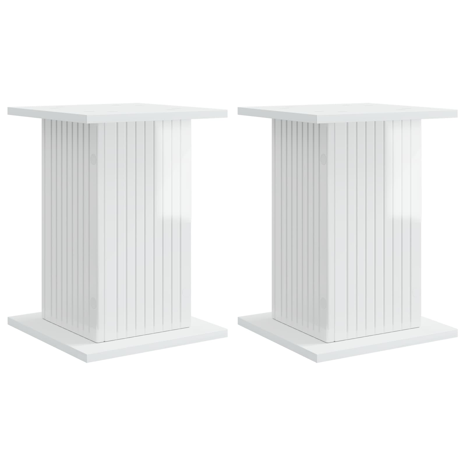 2x Stojak na Rośliny 43 cm Biały Połysk do Salonu