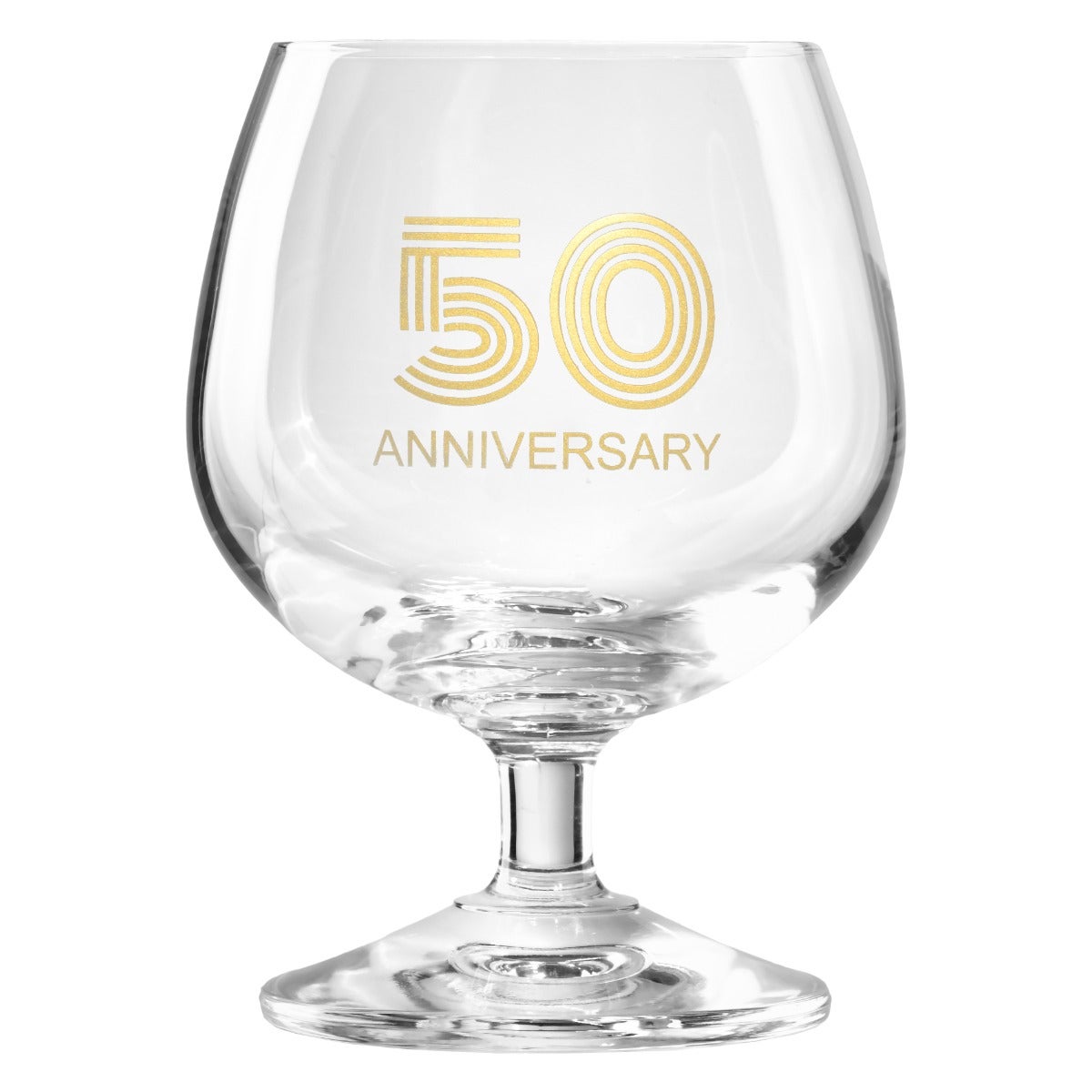 KROSNO Zdobiony kieliszek z napisem 50 ANNIVERSARY, 50 ROCZNICA 230 ml
