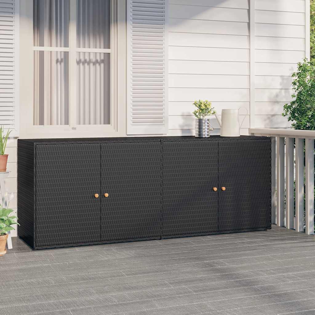Szafka ogrodowa, czarna, 198x55,5x80 cm, polirattan vidaXL