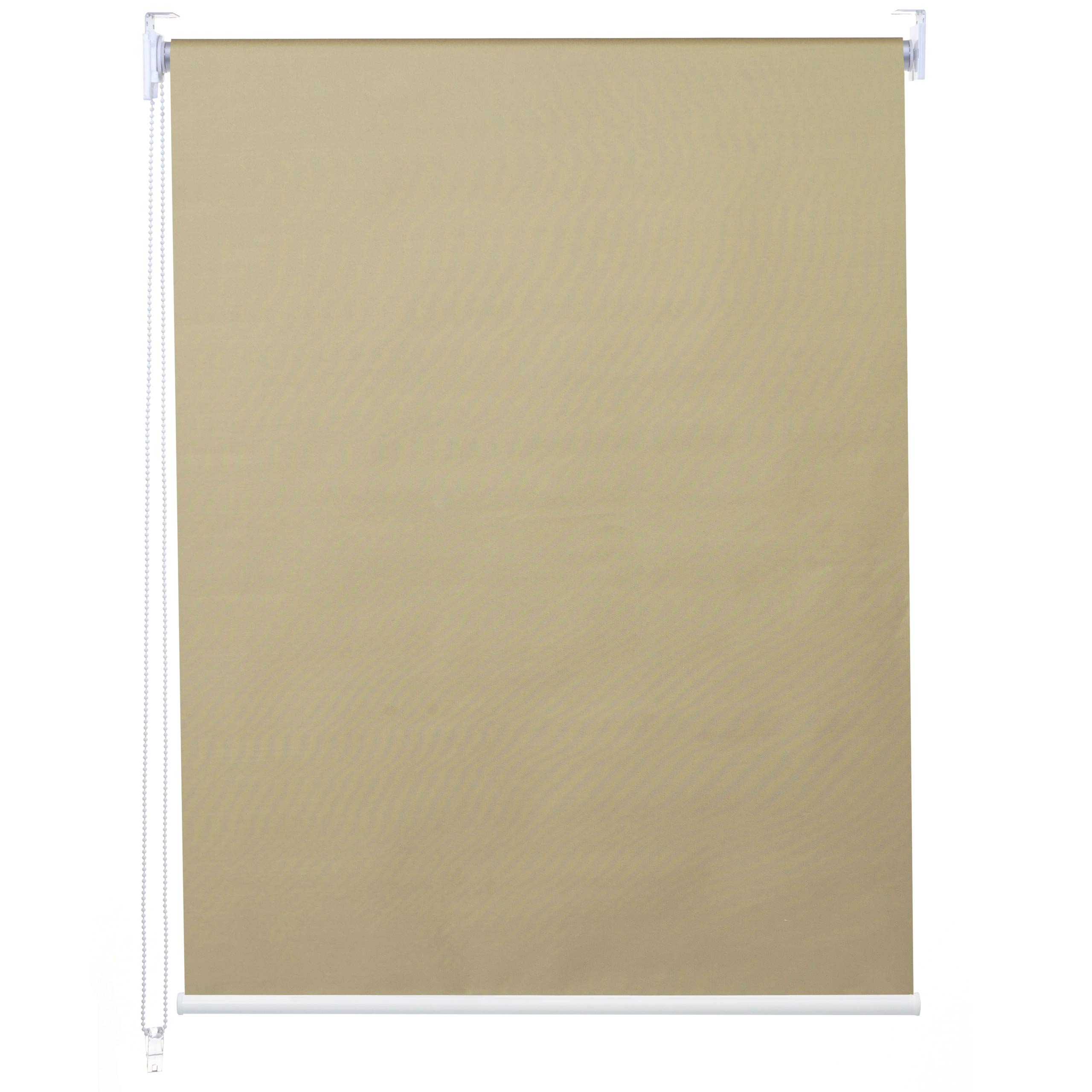 Roleta HWC-D52, roleta okienna boczna zaciągana, 50x160cm ochrona przeciwsłoneczna zaciemniająca nieprzezroczysta ~ beżowy