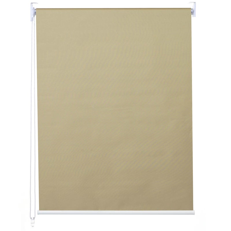 Roleta HWC-D52, roleta okienna boczna zaciągana, 50x160cm ochrona przeciwsłoneczna zaciemniająca nieprzezroczysta ~ beżowy