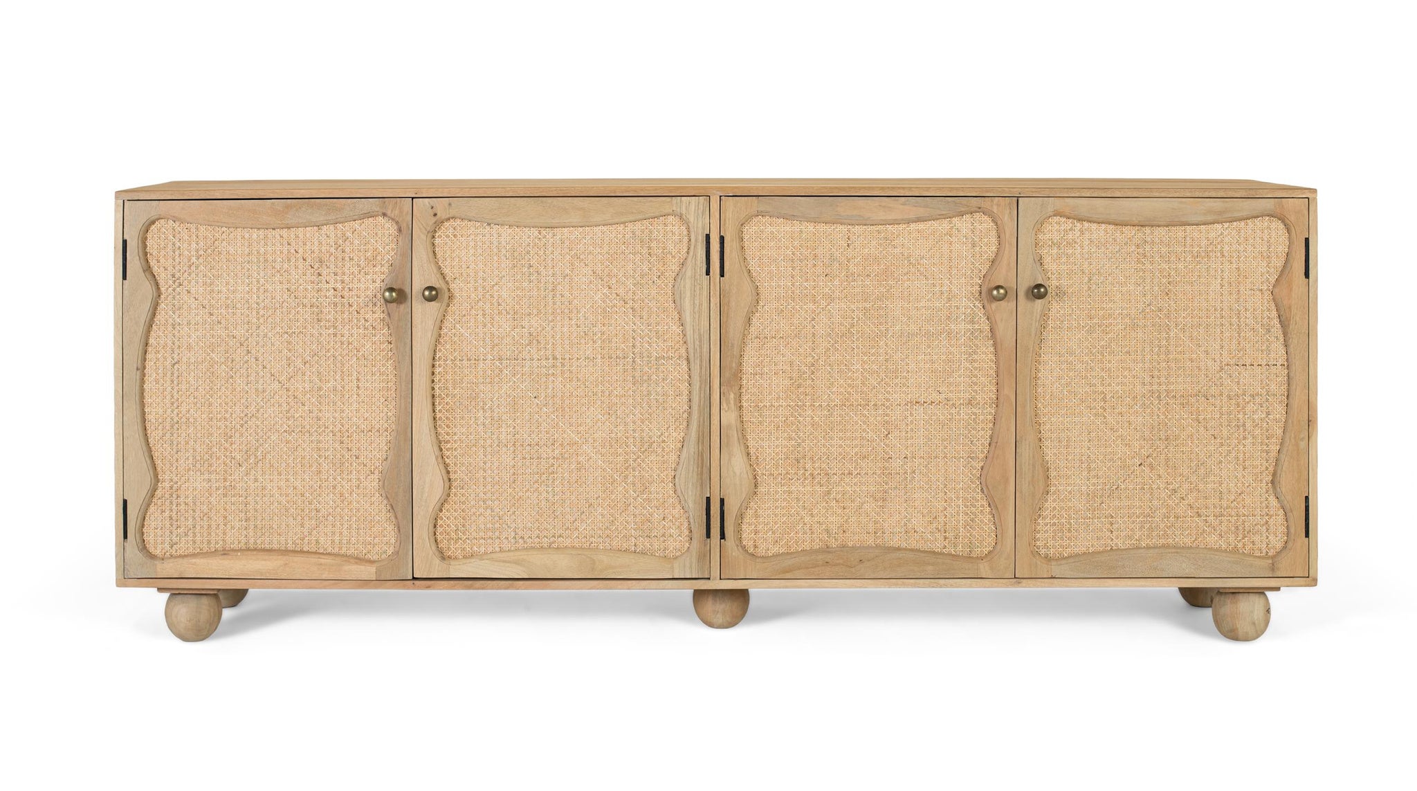 Komoda z drewna mango w stylu śródziemnomorskim boho - 77x200x40 GYC