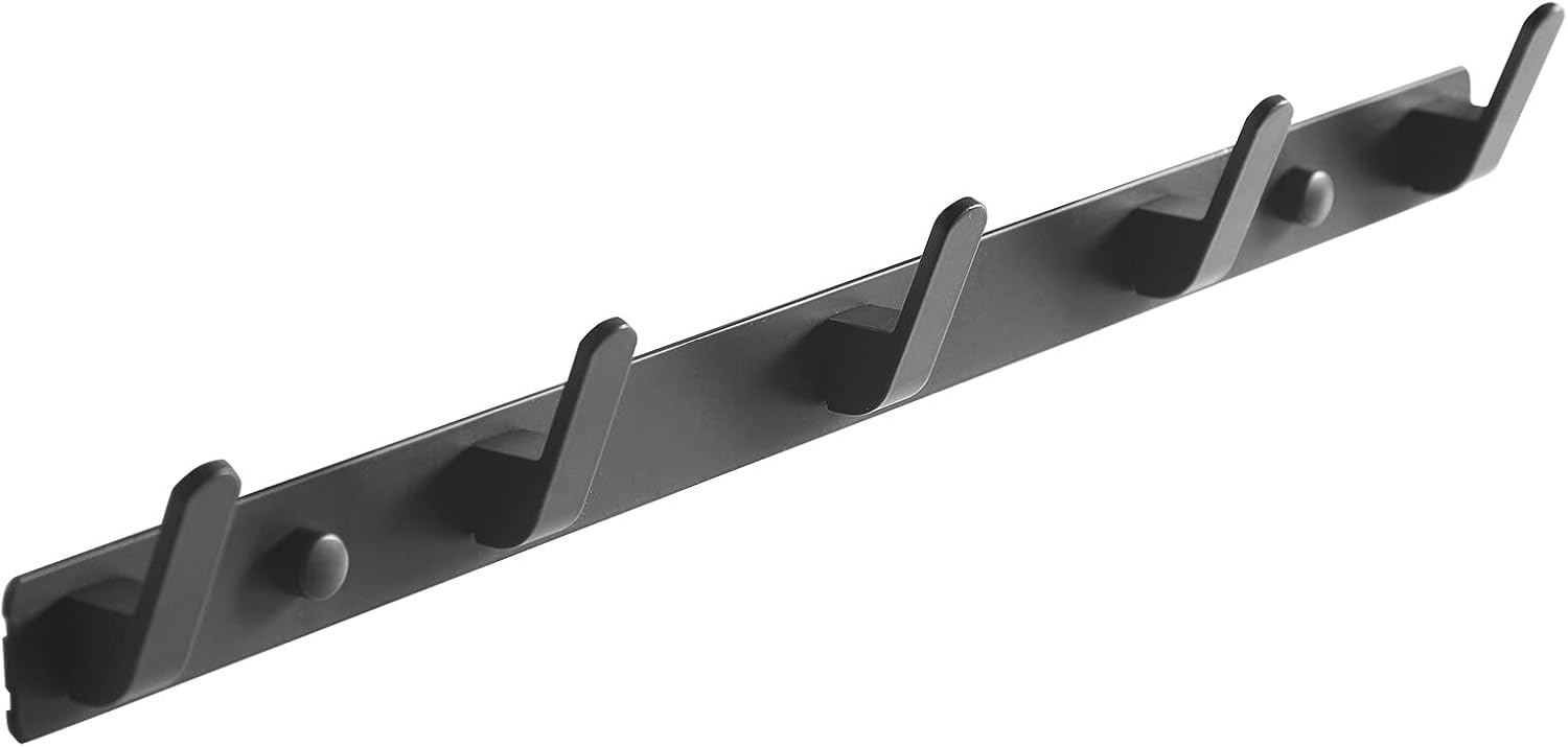 Haczyk na ubrania - Wieszak na ręczniki - Stop aluminium - 1 sztuka - 43 cm - Czarny