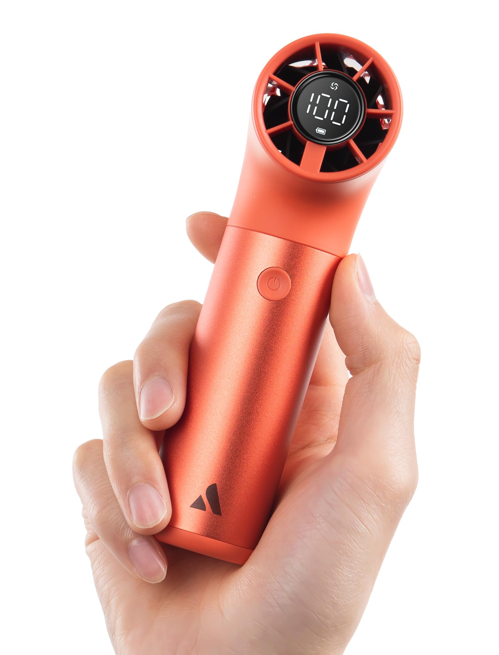 Mini przenośny wentylator ergonomiczny R 4500mAh 19000 RPM 7 prędkości aluminium pomarańczowy