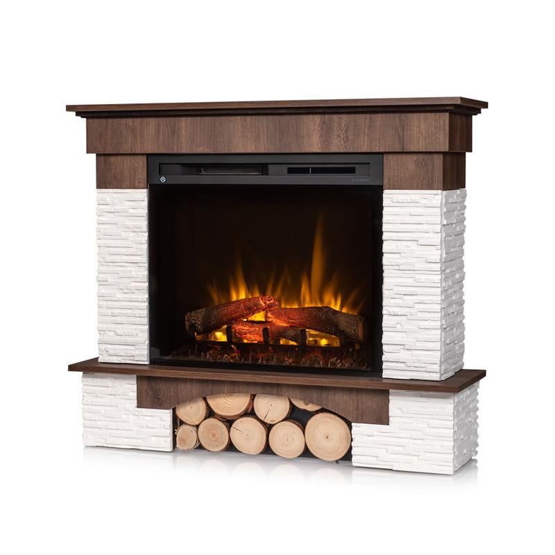 Kominek elektryczny 1400W ścienny 28' XHD grzewczy pilot LED dekor orzech Warmtec Porto