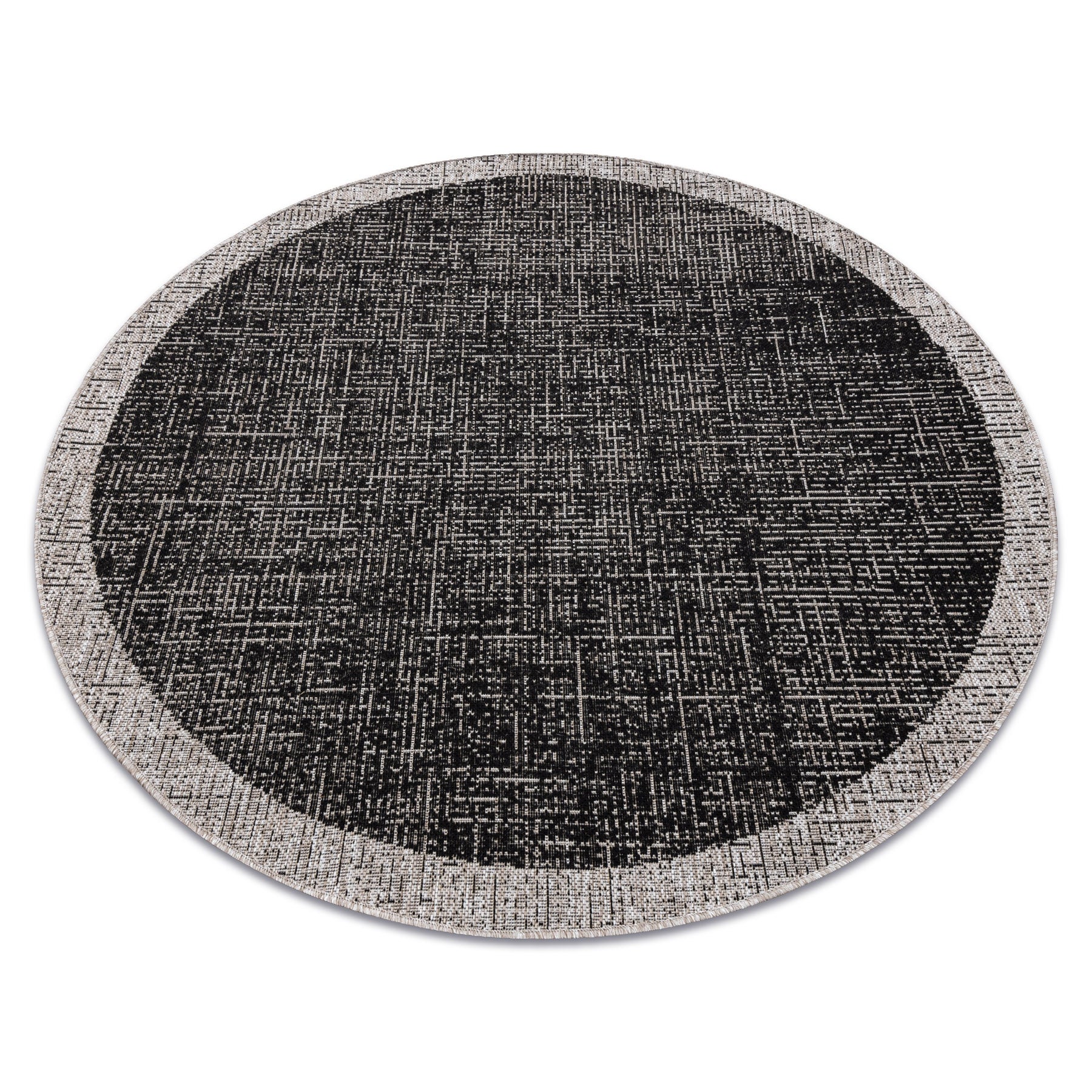 DYWAN SZNURKOWY SIZAL FLOORLUX KOŁO 20401 Ramka czarny / srebrny koło 120 cm