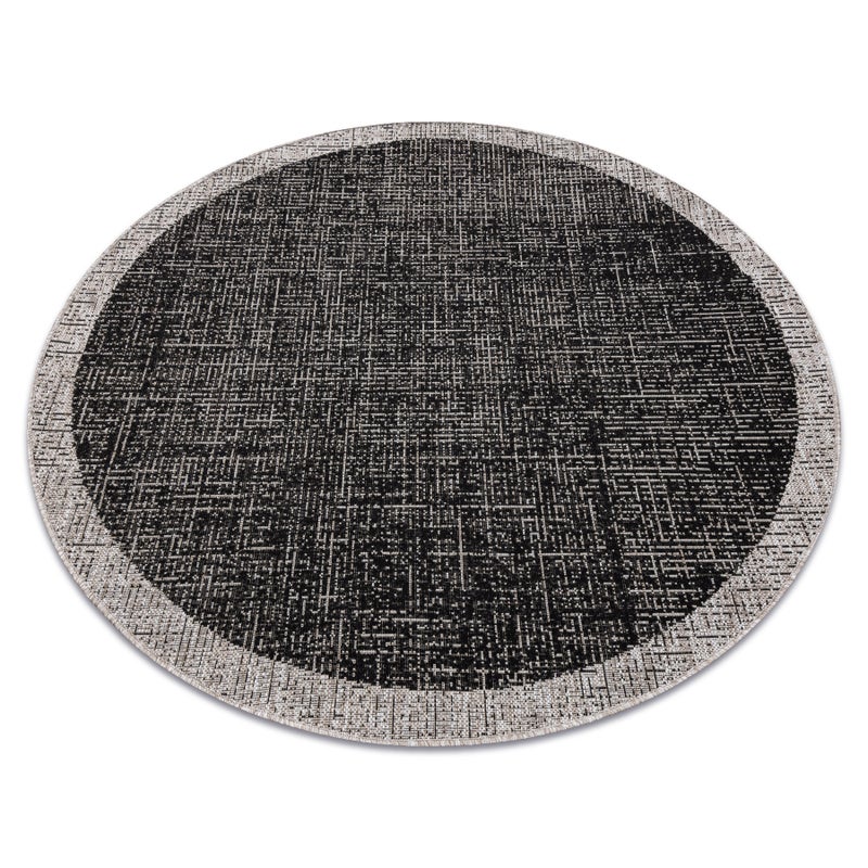 DYWAN SZNURKOWY SIZAL FLOORLUX KOŁO 20401 Ramka czarny / srebrny koło 120 cm