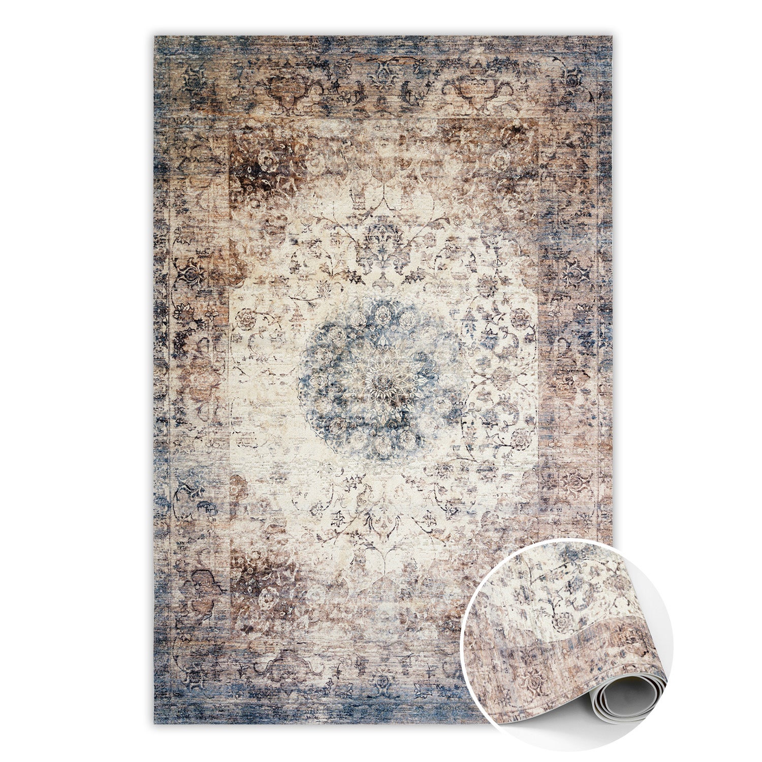 Dywan PCV perska geometria, mata winylowa wzór orientalny do wnętrz 60x90 cm – Tulup