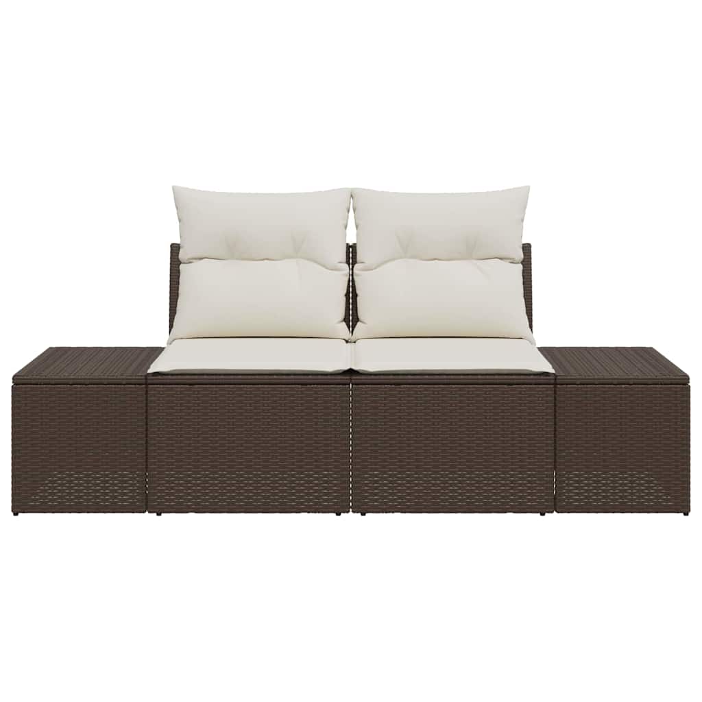 Sofa Ogrodowa z poduszką Brązowy 184 x 62 x 69 cm polirattan