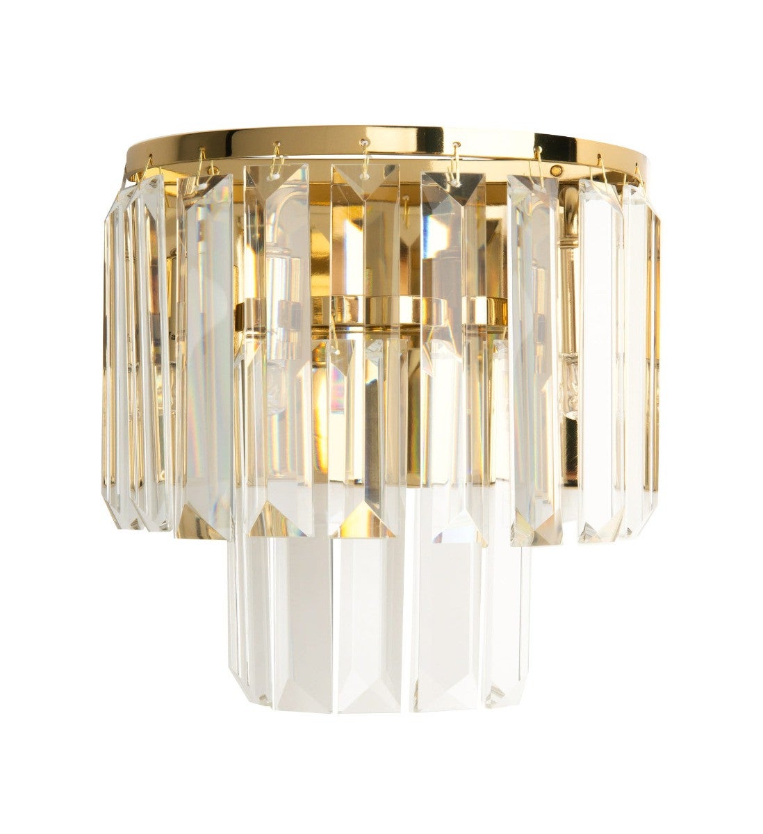 Kinkiet ścienny złota obręcz z kryształami MONACO 2xG9 40W W0288 Maxlight