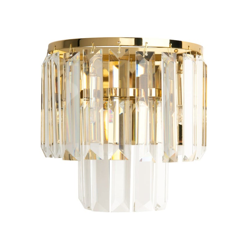 Kinkiet ścienny złota obręcz z kryształami MONACO 2xG9 40W W0288 Maxlight