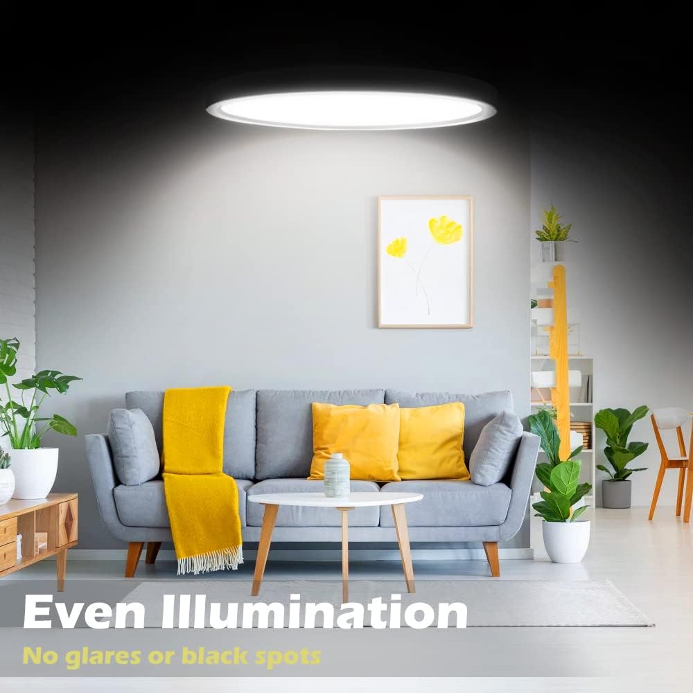 Ultracienka lampa sufitowa LED, trzy regulowane temperatury barwowe, 18 W, pyłoszczelna, wodoodporna, zabezpieczona przed owadami, 37 cm.