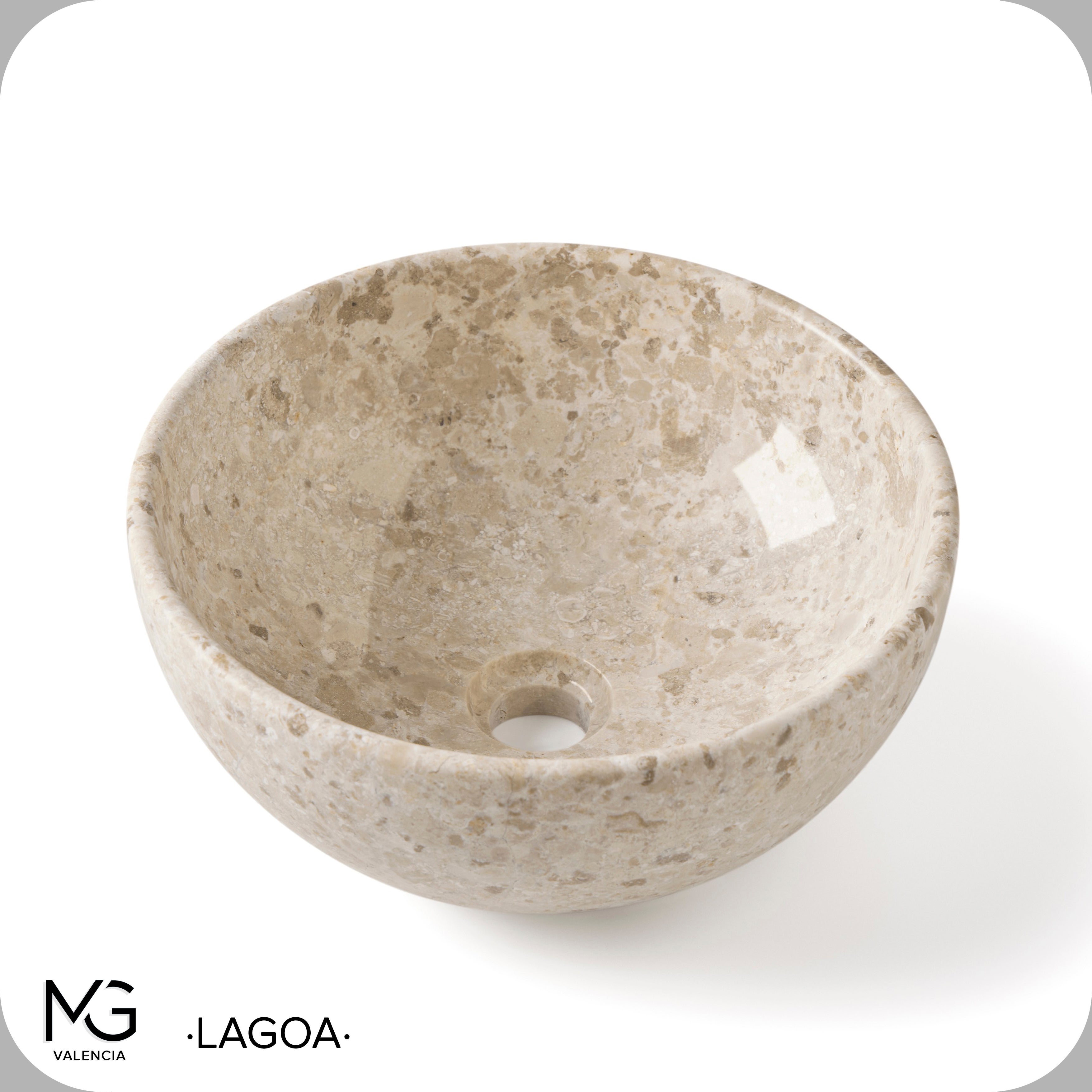 Umywalka z naturalnego marmuru | LAGOA | 35x35x15 cm