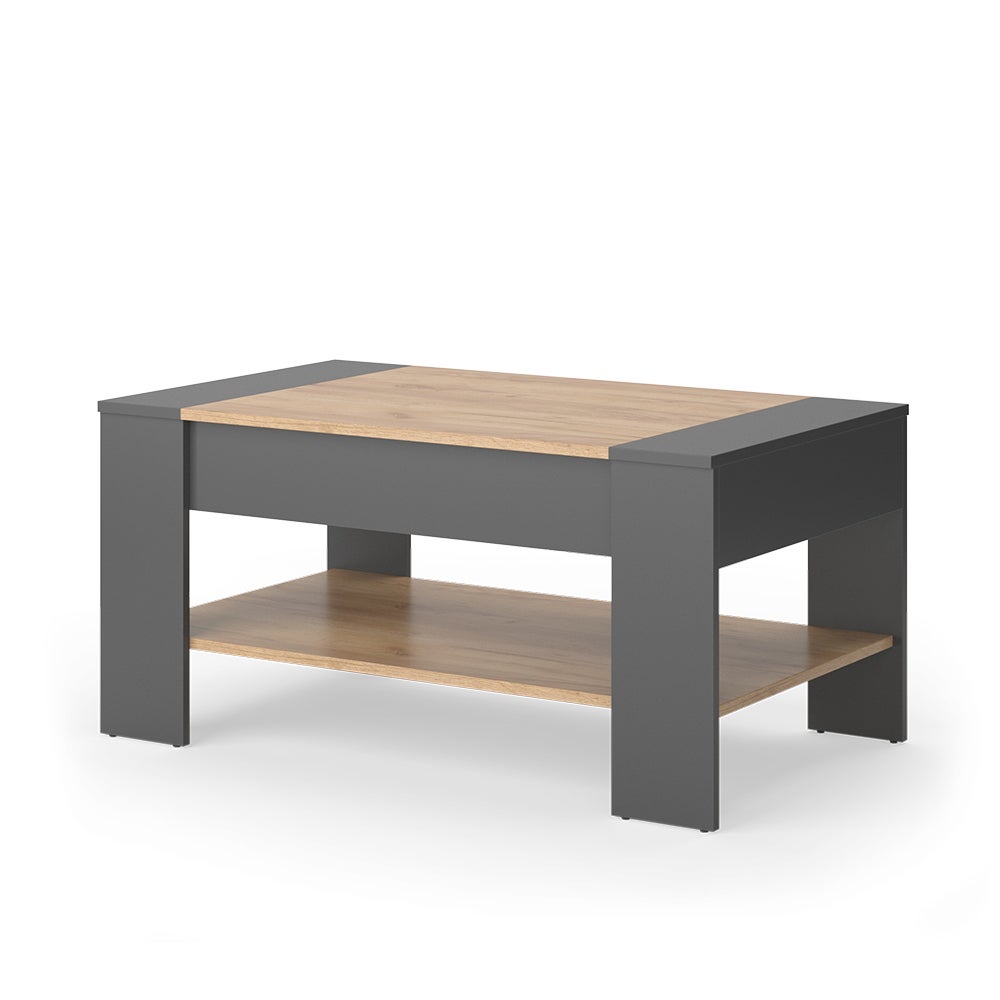 Vicco Stolik kawowy August, Złoty dąb power/antracyt, 99.6 x 58.8 cm z szufladą