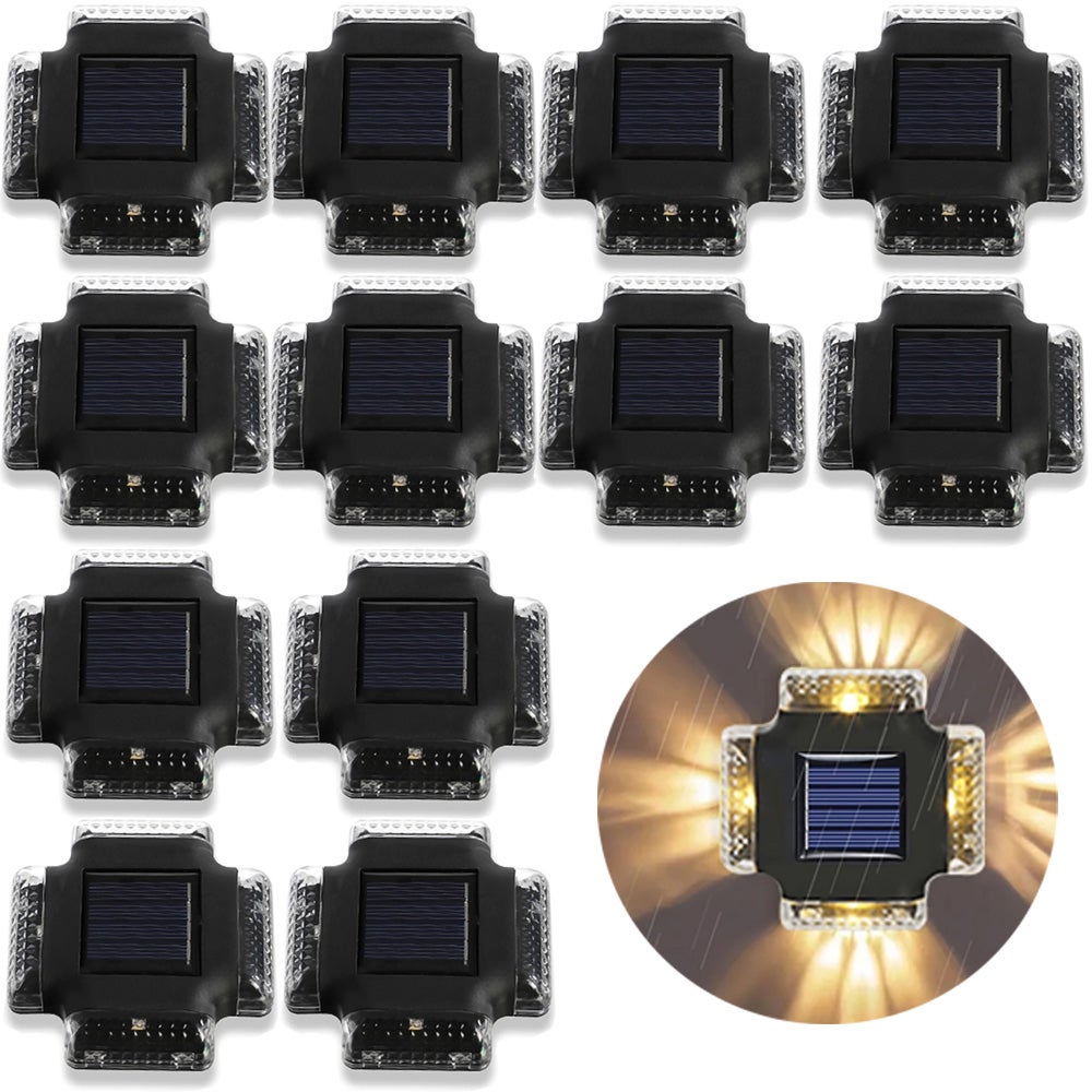 12 sztuk solarnych lamp ściennych zewnętrznych Led, wodoodporne lampy solarne zewnętrzne do ogrodu, krajobrazu, balkonu, dekoracji, ciepłe światło