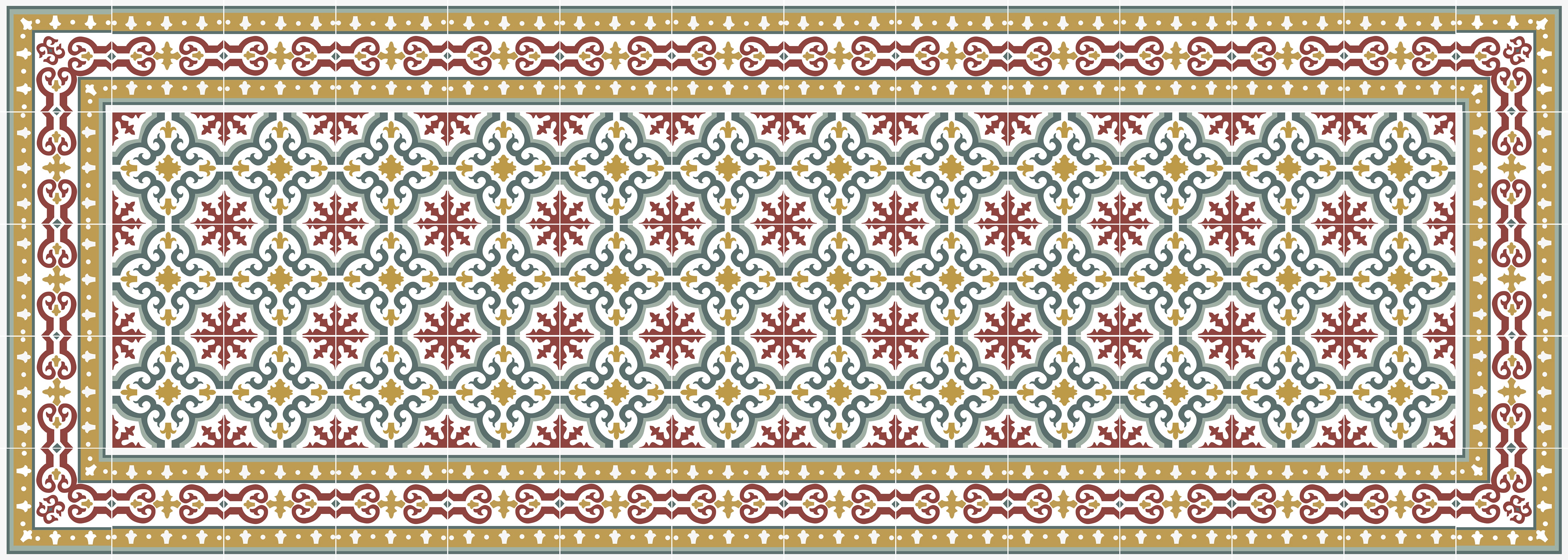 Dywan winylowy Brigitte 50x140 cm - antypoślizgowy, winylowy dywan do kuchni lub salonu, zmywalny, wodoodporny styl