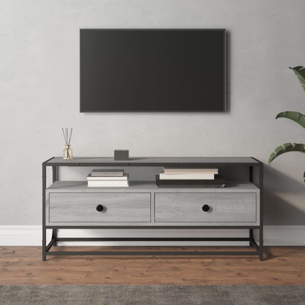 vidaXL Szafka TV, szary dąb sonoma, 100x35x45 cm