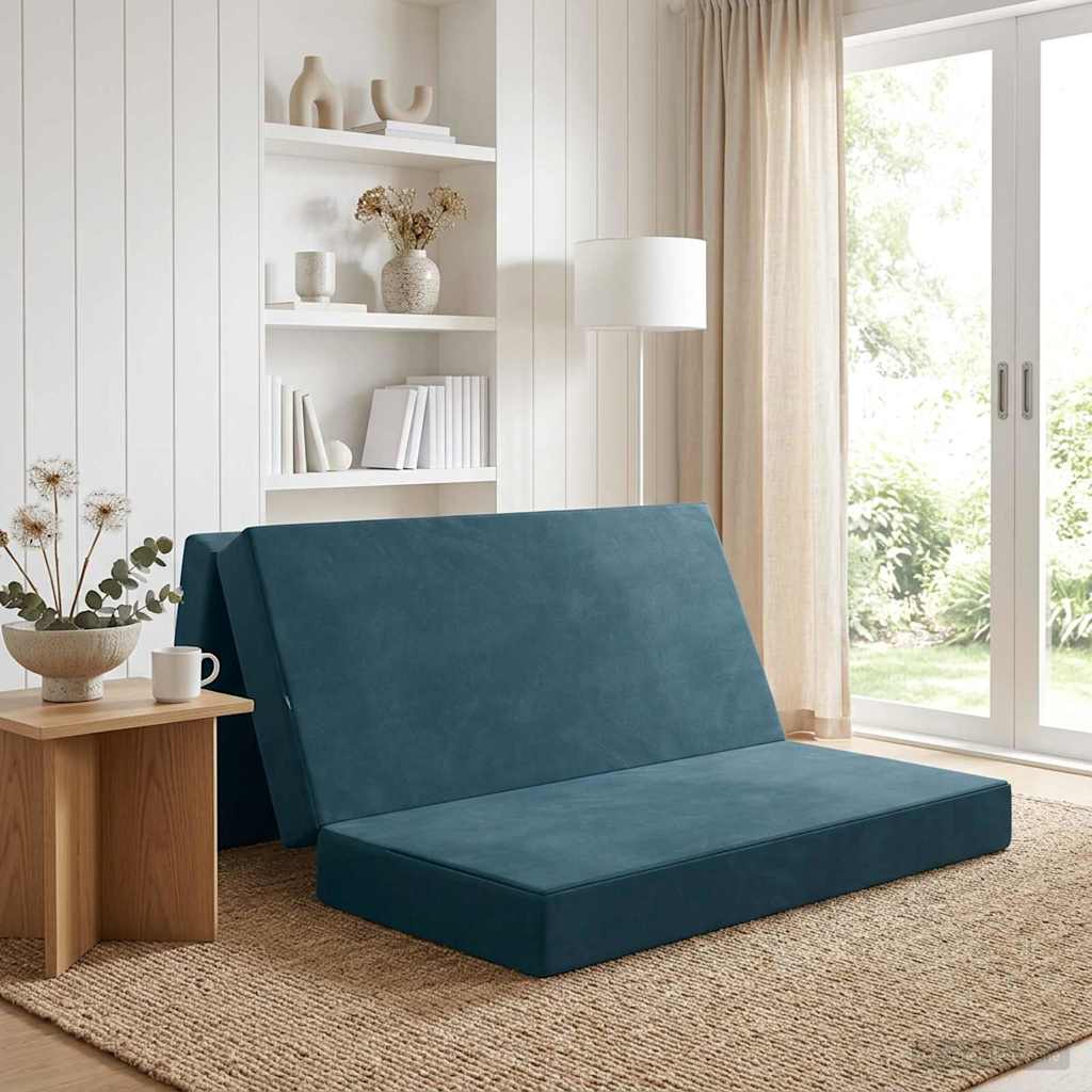 Składana Sofa Łóżko 140 x 67 x 45 cm niebieski vidaXL