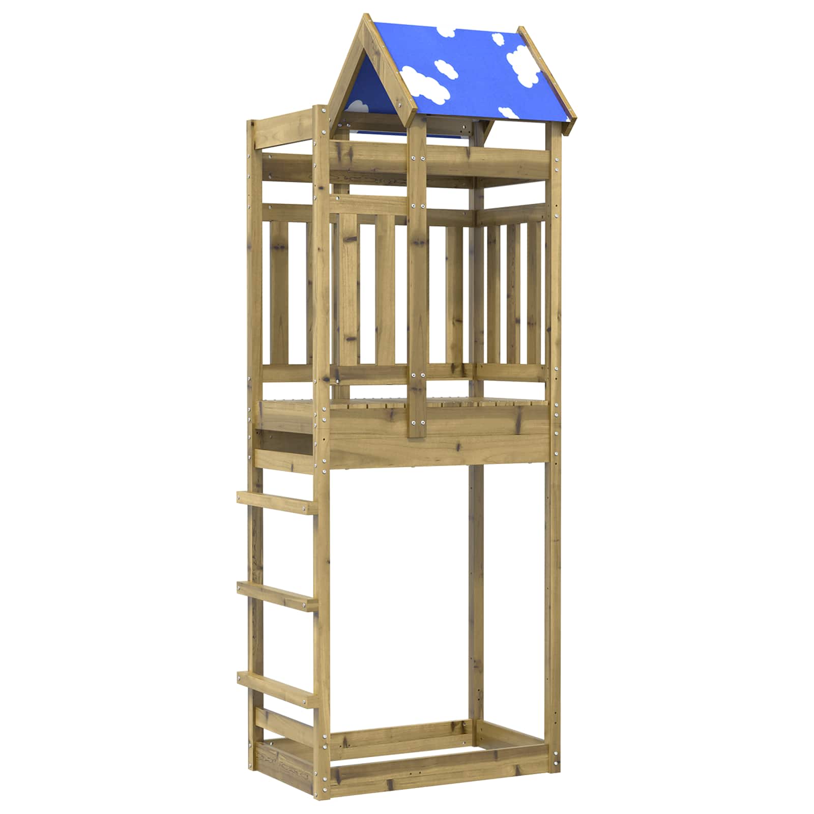 Wieża zabaw Brązowy 85 x 52,5 x 239 cm Drewno impregnowane lite vidaXL