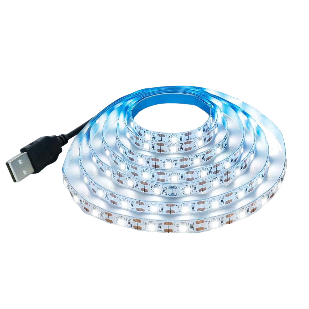 Taśma LED zasilana przez USB, elastyczna taśma o wysokiej jasności (białe światło, 1 pasek)