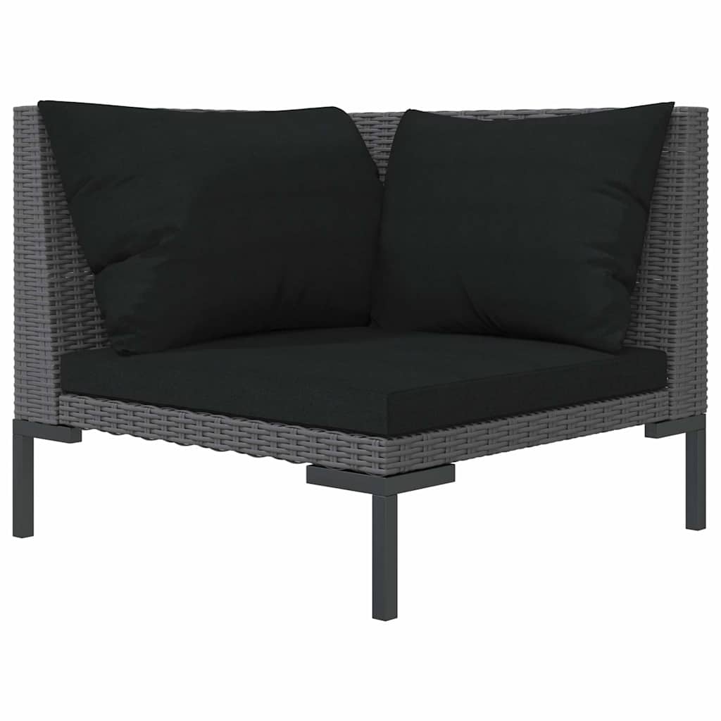 Sofa Ogrodowa z Poduszką Stalowa Szara