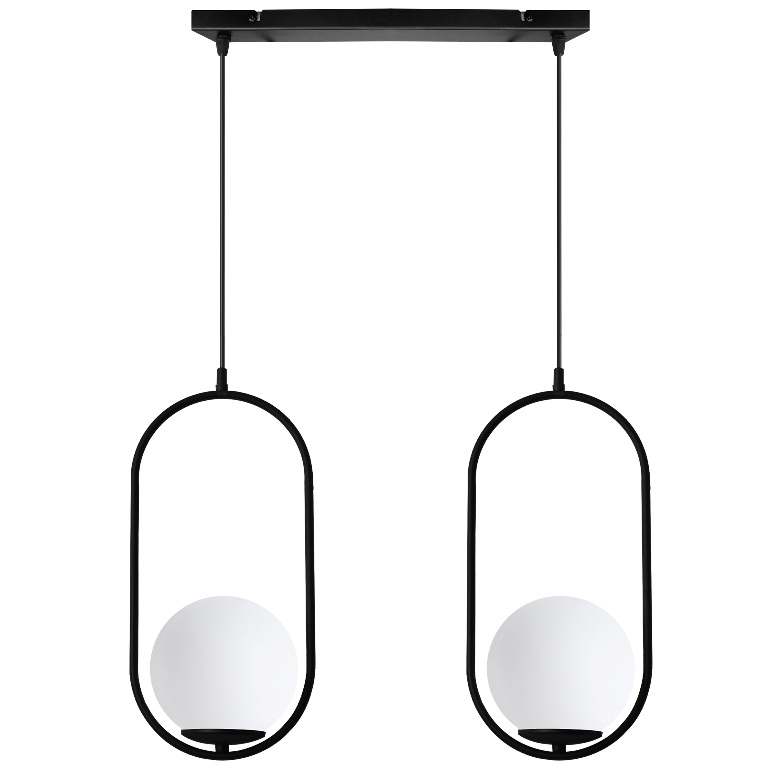 Lampa sufitowa wisząca Light Home LH Luna 2x E14 biały/czarny