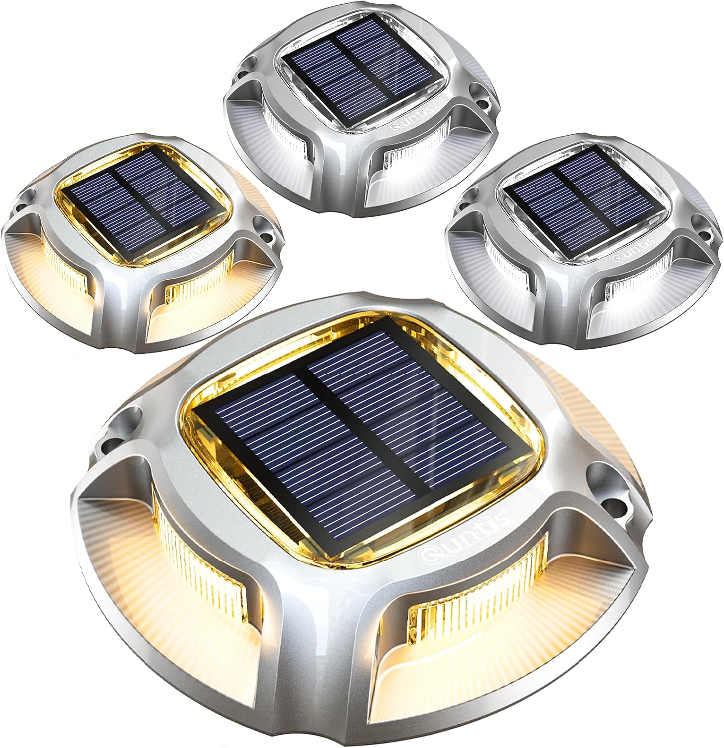 4-częściowe zewnętrzne lampy solarne LED do ogrodu, ciepła/zimna biel, wodoszczelne oświetlenie ścieżki solarnej IP68, zewnętrzne reflektory s