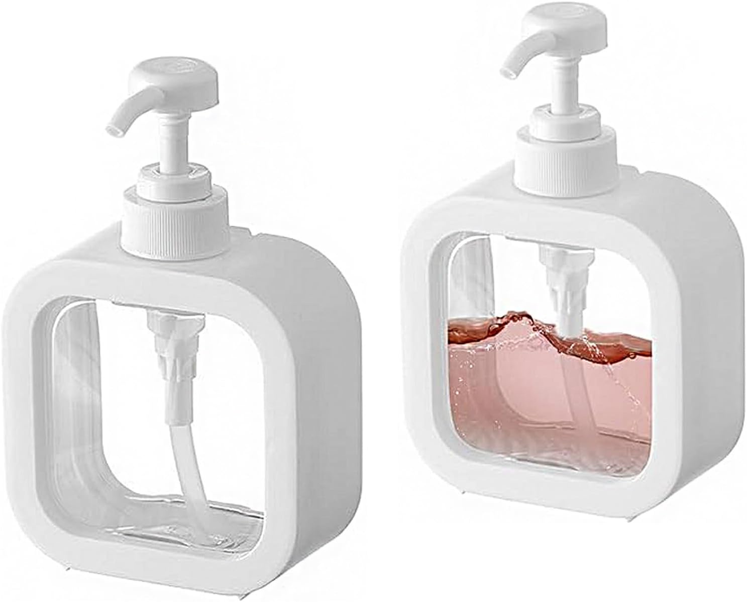 Dozownik mydła do kuchni i łazienki, 300 ml, biały, 2 sztuki