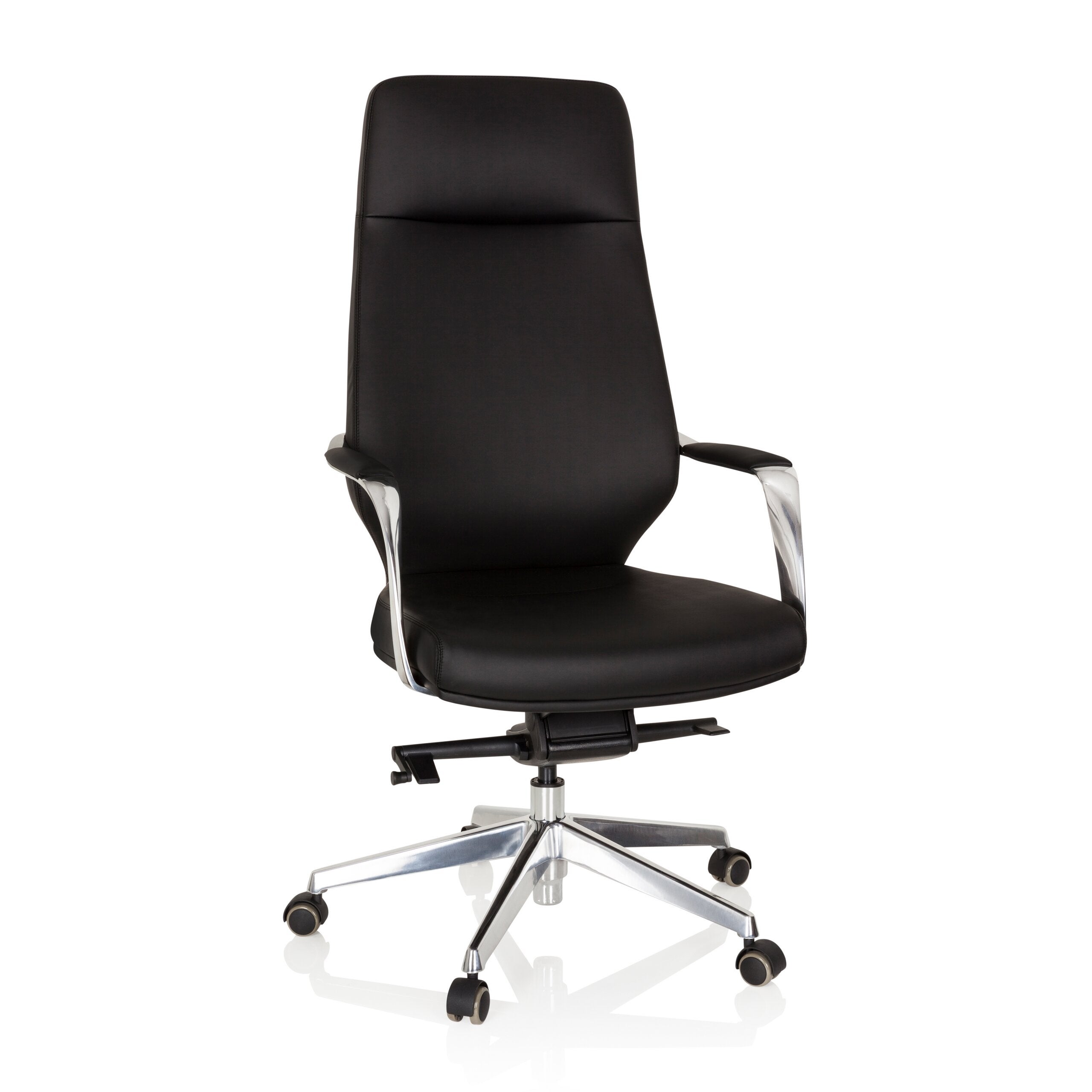 Krzesło biurowe / krzesło biurowe VELVET imitacja skóry czarny hjh OFFICE