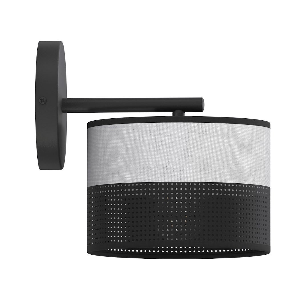 Kinkiet perforowany klosz KARBON czarno-szary 1xE27x15W metal wym:24x20x20cm IP20 Emibig