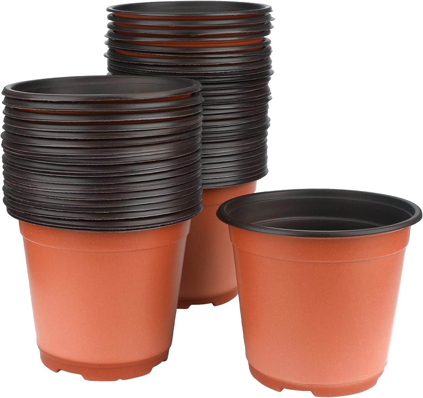 100 plastikowych doniczek o średnicy 15 cm do sadzonek, idealnych dla ogrodników.