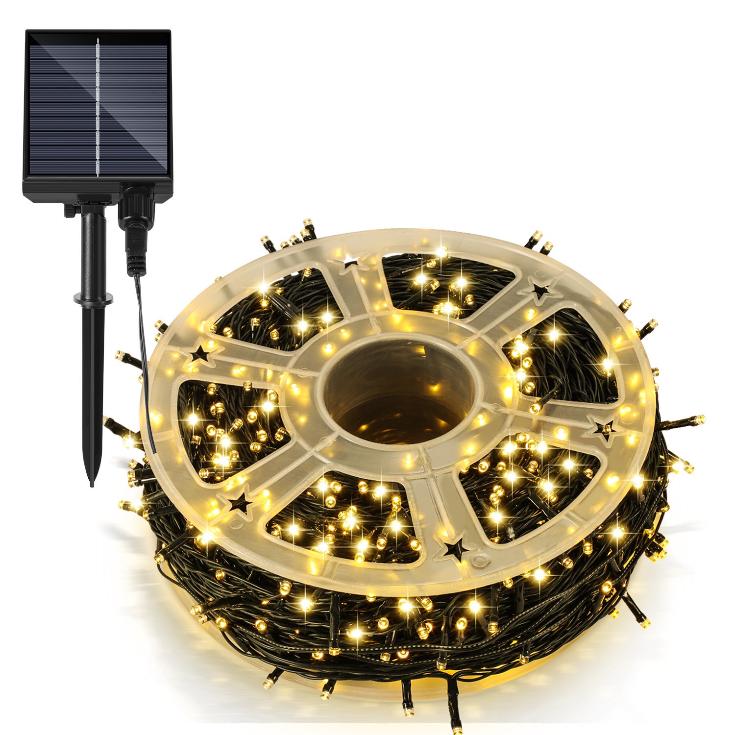 Solarny Łańcuch Świetlny Zewnętrzny, 80 m 800 LED, Wodoodporny, 8 Trybów, Lampki do Ogrodu, Tarasu, na Wesele, Ciepła Biel