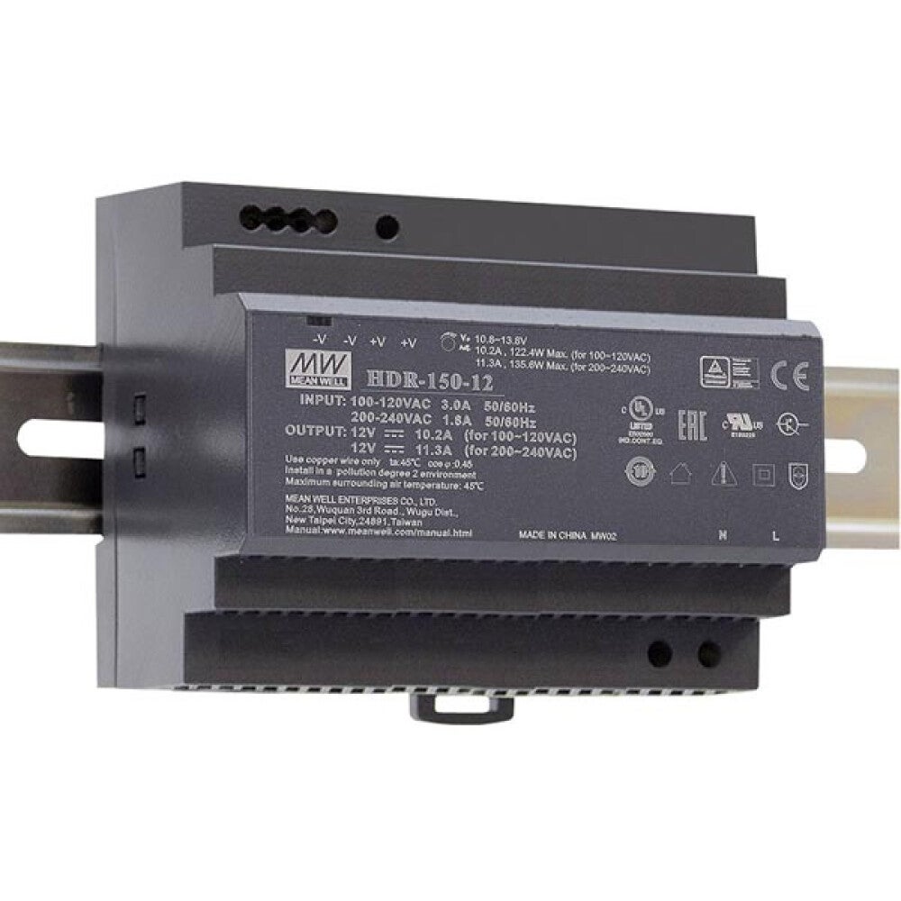 Zasilacz na szynę DIN 150W 12V 11,3A HDR-150-12 MEAN WELL
