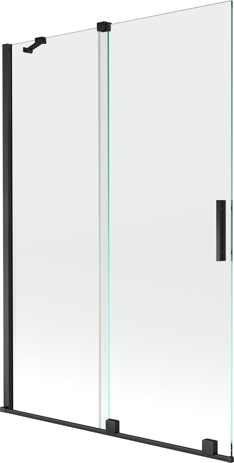 Mexen Velar parawan nawannowy 2-skrzydłowy rozsuwany 120 x 150 cm, transparent, czarny - 896-120-000-01-70