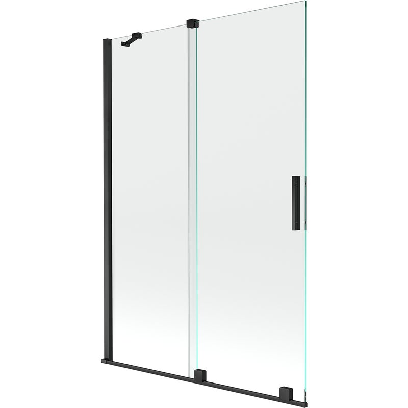 Mexen Velar parawan nawannowy 2-skrzydłowy rozsuwany 120 x 150 cm, transparent, czarny - 896-120-000-01-70