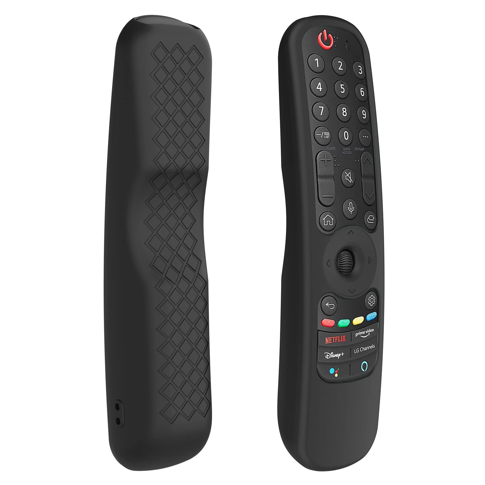 LG Smart TV Wodoodporny silikonowy futerał na pilota do AN-MR21GC MR21N/21GA Magiczny futerał na pilota Stojak Folia ochronna, czarny, 1 szt.