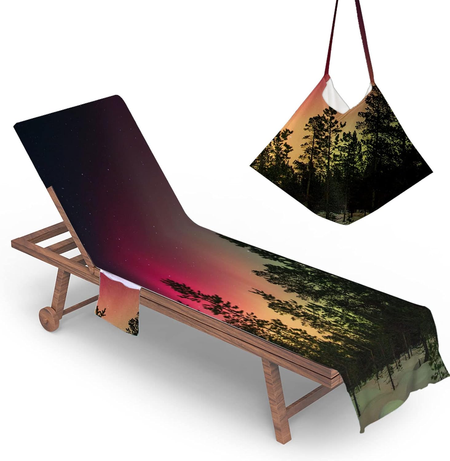 Pokrowiec na leżak plażowy 3D 75x210 cm, pokrowiec na ręcznik na leżak z kieszenią, pokrowiec na ręcznik z mikrofibry na leżak