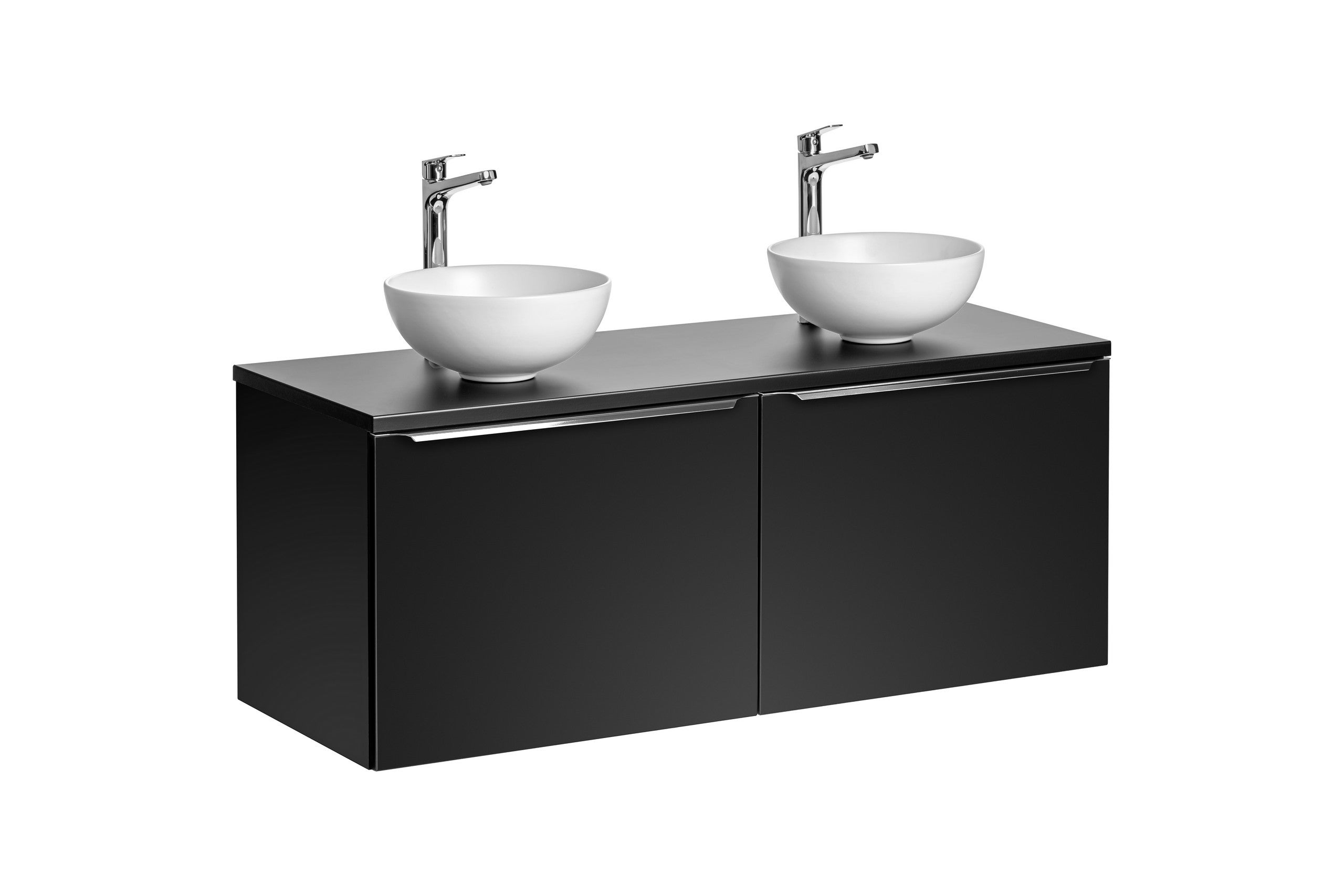 Zestaw mebli łazienkowych 120cm Comad Santa Fe Black z umywalkami nablatowymi